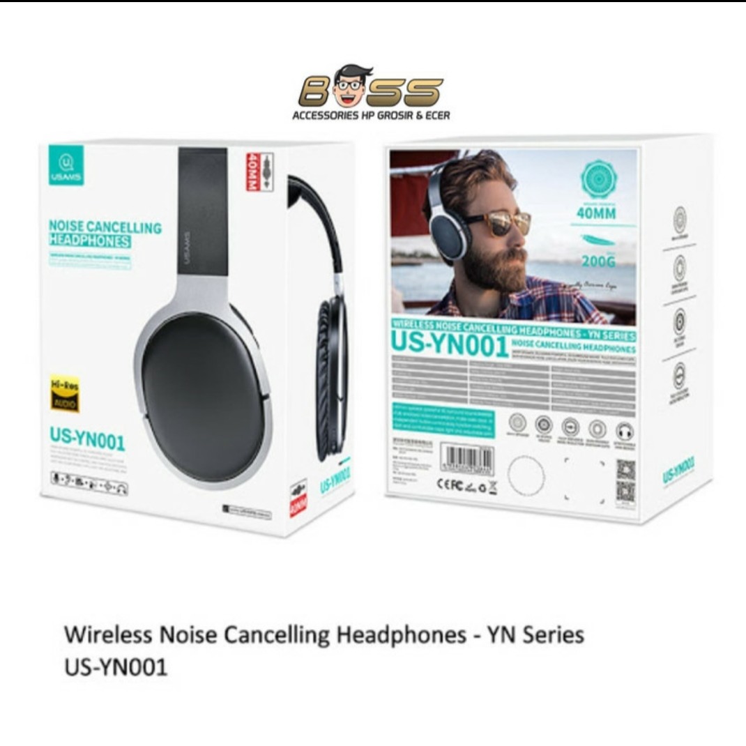 USAMS YN001 HEADPHONES BLUETOOTHWIRELESS NOISE CANCELLING YN SERIES 2