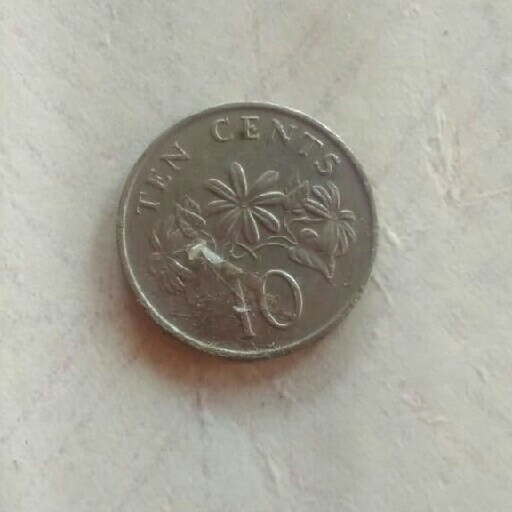 Uang 10 Cent Singapore Tahun 1989