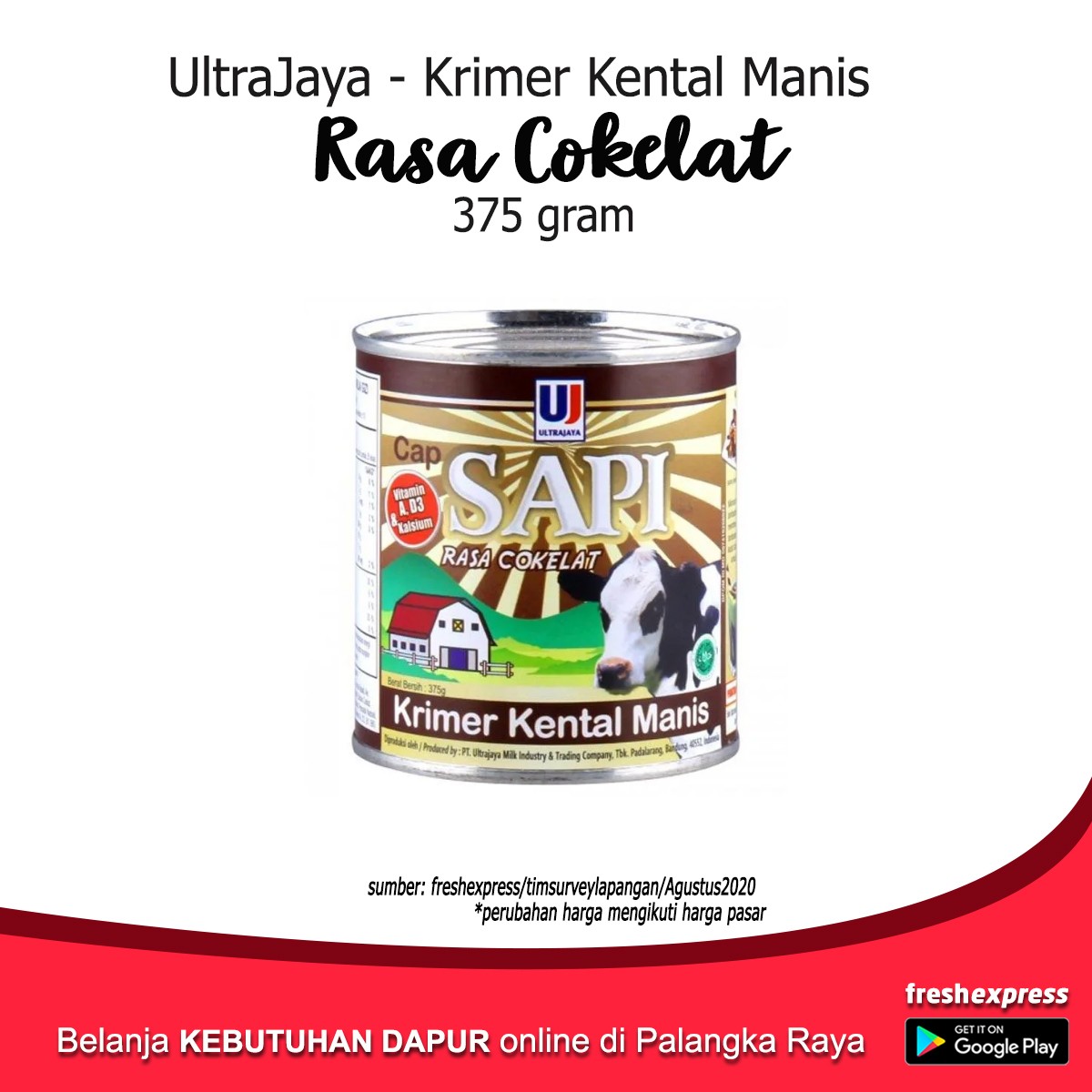 Ultrajaya Cokelat 375 Gram