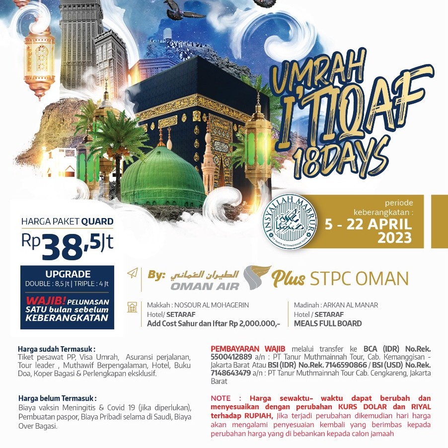 Umroh Ramadhan Iktikaf 18 Hari