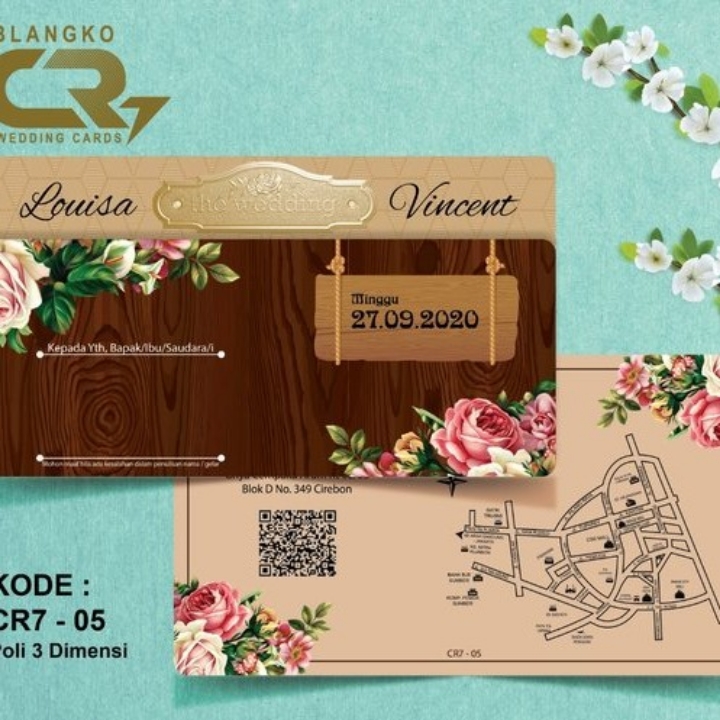 undangan soft cover embosh foil emas CR7 - 05