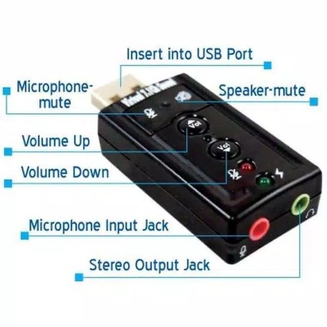 Unik  Sound Card Adapter USB 7 1 Channel External Soundcard Audio  Eks