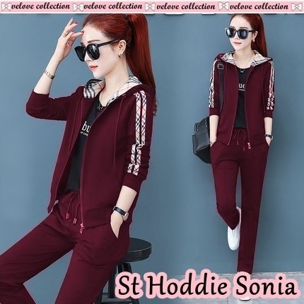 V7V-ST HODDIE SONIA MAROON