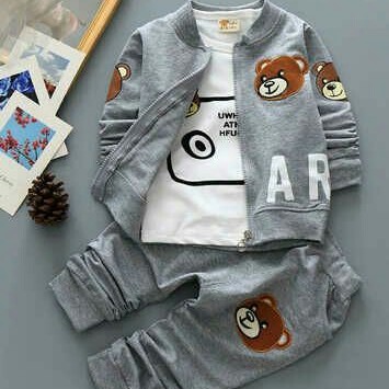 V8-KID SET JKT BEAR ABU