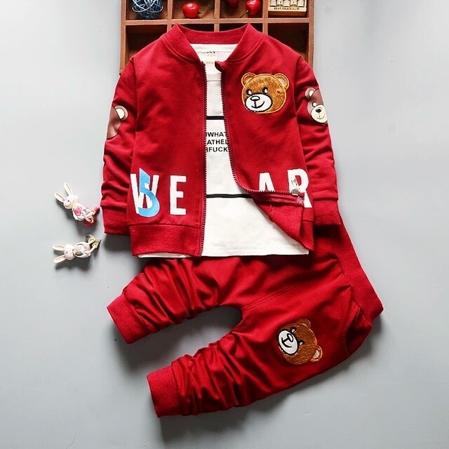 V8-KID SET JKT BEAR MARON