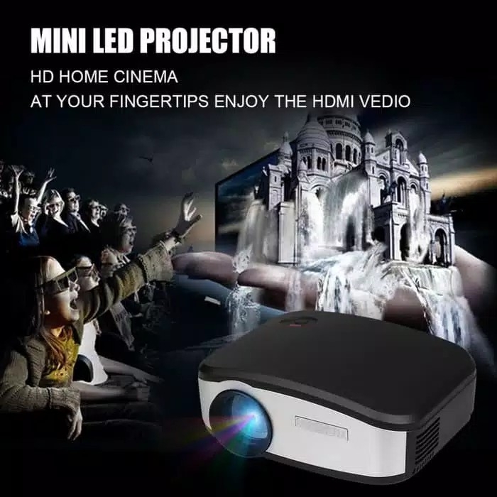 CHEERLUX C6 Mini Proyektor Projector Portable LED LCD  TV