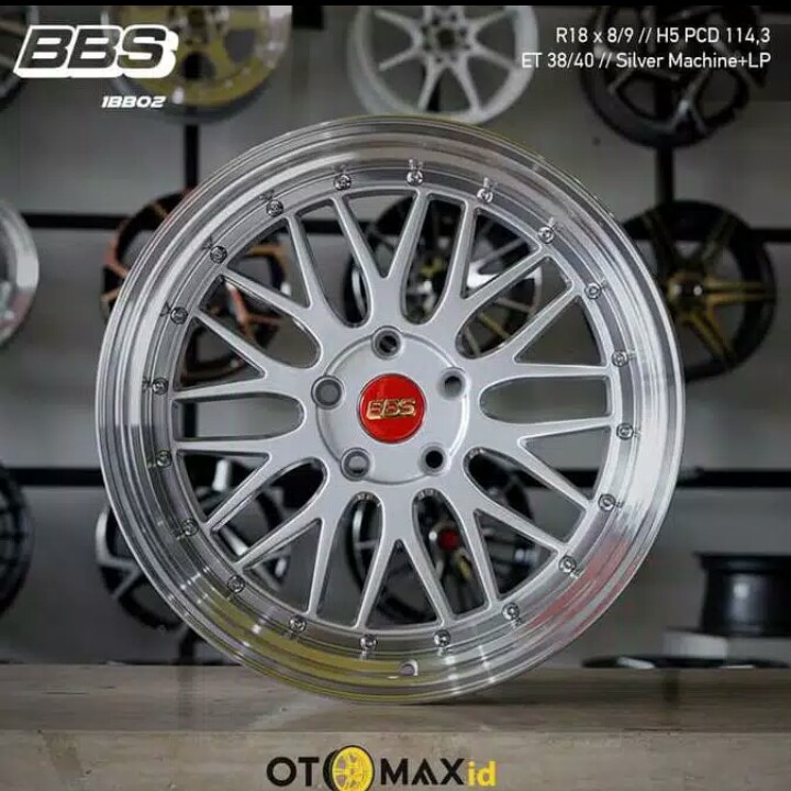 Velg Mobil BBS 1BB02 Ring 18 Silver MachineLP  Velg  Mobil  Otomot