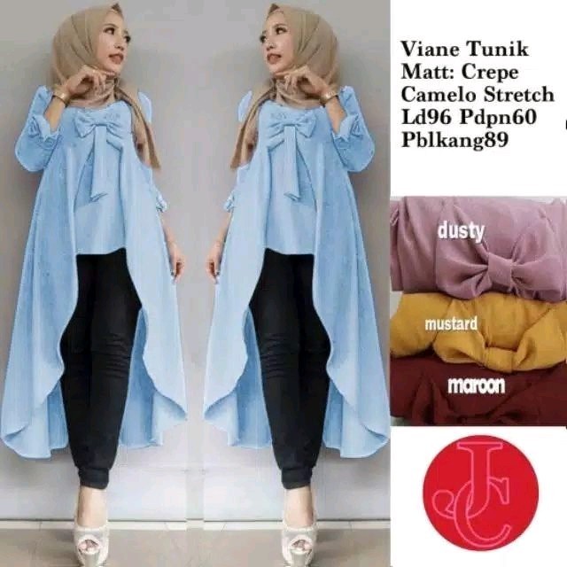 Viane Tunik Polos BiruMuda