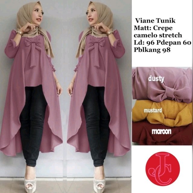 Viane Tunik Polos Dusty