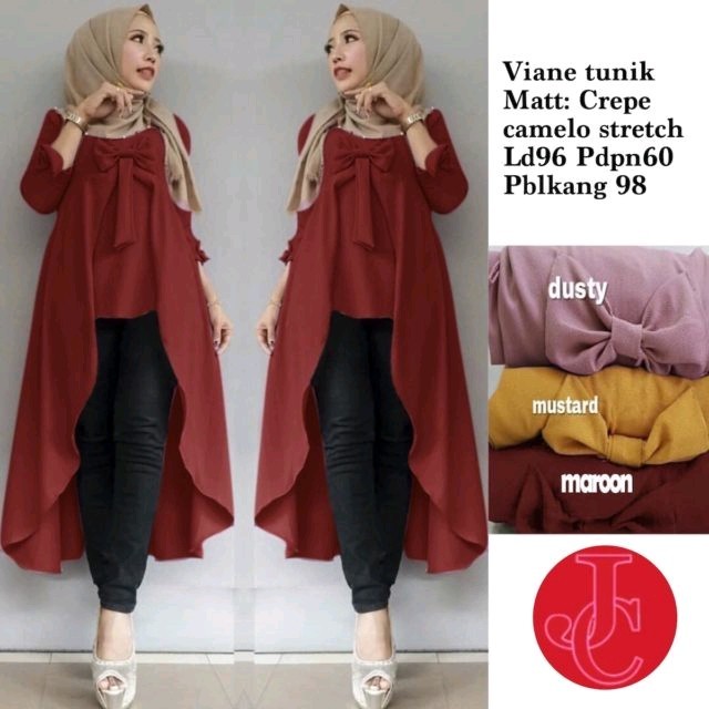 Viane Tunik Polos Maroon