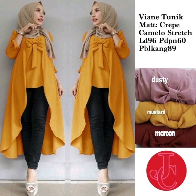 Viane Tunik Polos Mustard