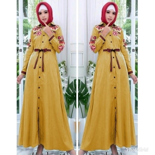 Viona Maxi Bordir Mustard 