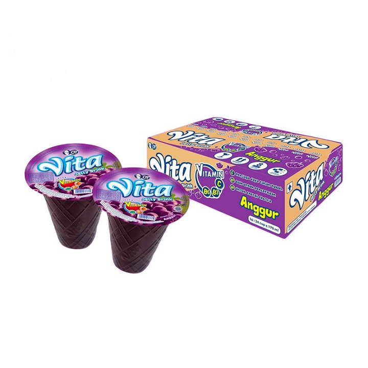 Vita Jelly Drink Anggur 170ml Dus