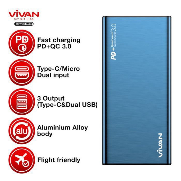 Vivan Power Bank VPB-F10S 10000mAh 2