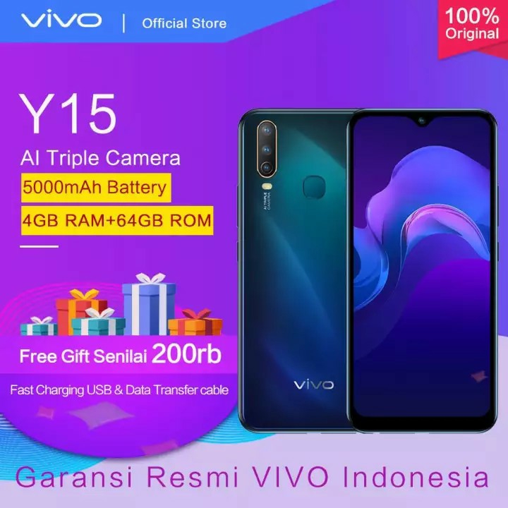 Vivo Y15 RAM 4GBROM 64GB5000mAh BatteryAI Triple Camera635-Inch