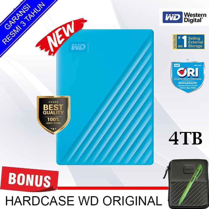 WD My Passport 4TB USB Harddisk Eksternal Garansi Resmi 2