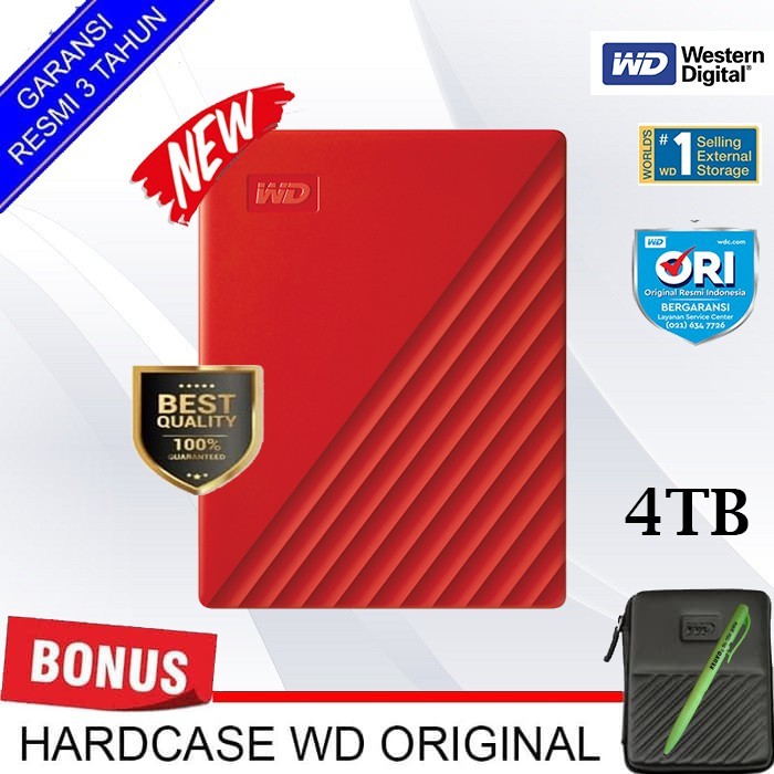 WD My Passport 4TB USB Harddisk Eksternal Garansi Resmi 3