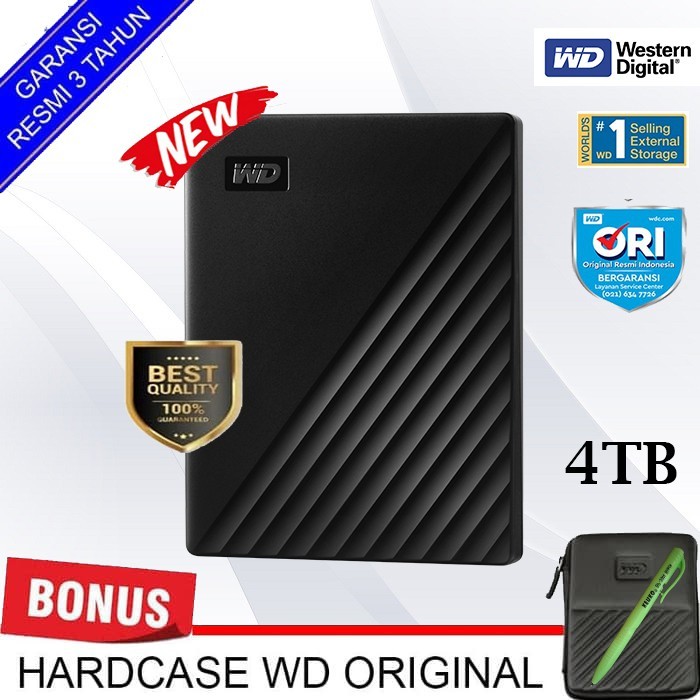 WD My Passport 4TB USB Harddisk Eksternal Garansi Resmi 4