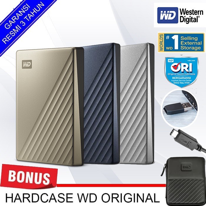 WD My Passport Ultra 2TB HD Harddisk Eksternal USB Type C