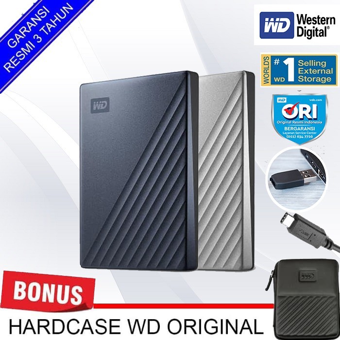WD My Passport Ultra 2TB HD Harddisk Eksternal USB Type C 3