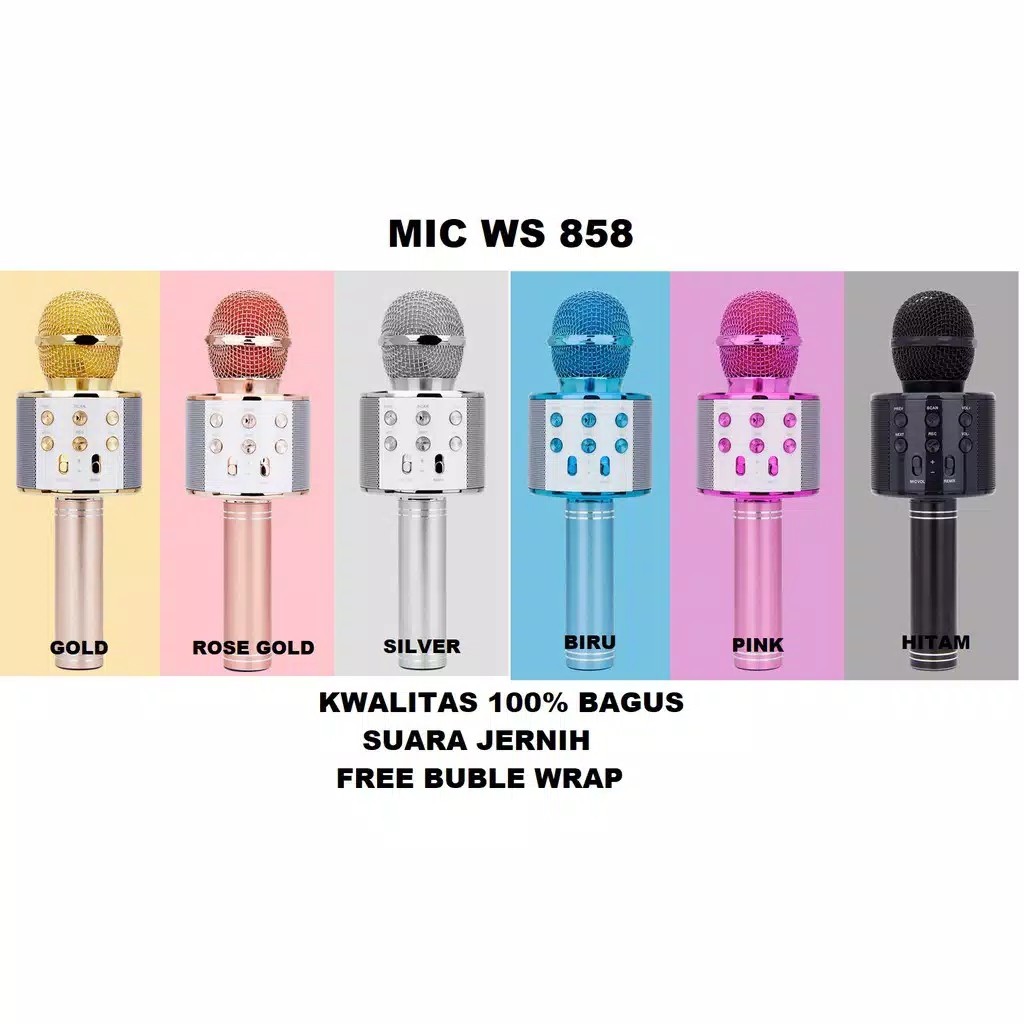 WS858 WS-858 Portable Bluetooth Wireless Microphone Speaker Karaoke KT