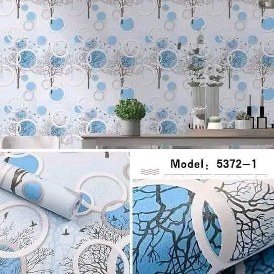 Wallpaper Bulat Biru Putih