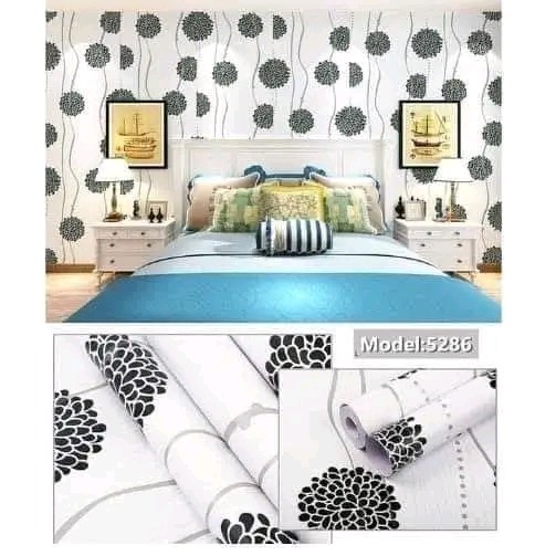 Wallpaper Dinding Bunga Hitam