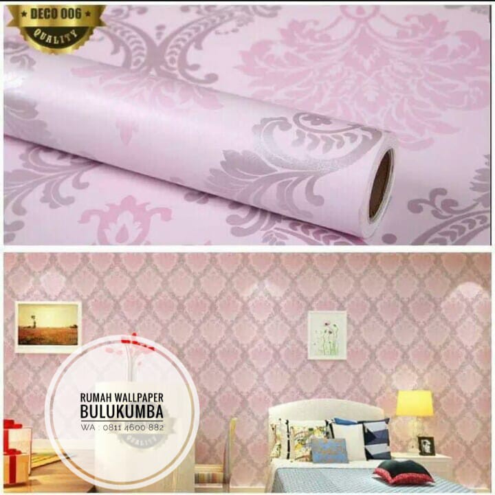 Wallpaper Dinding Motif Batik Pink