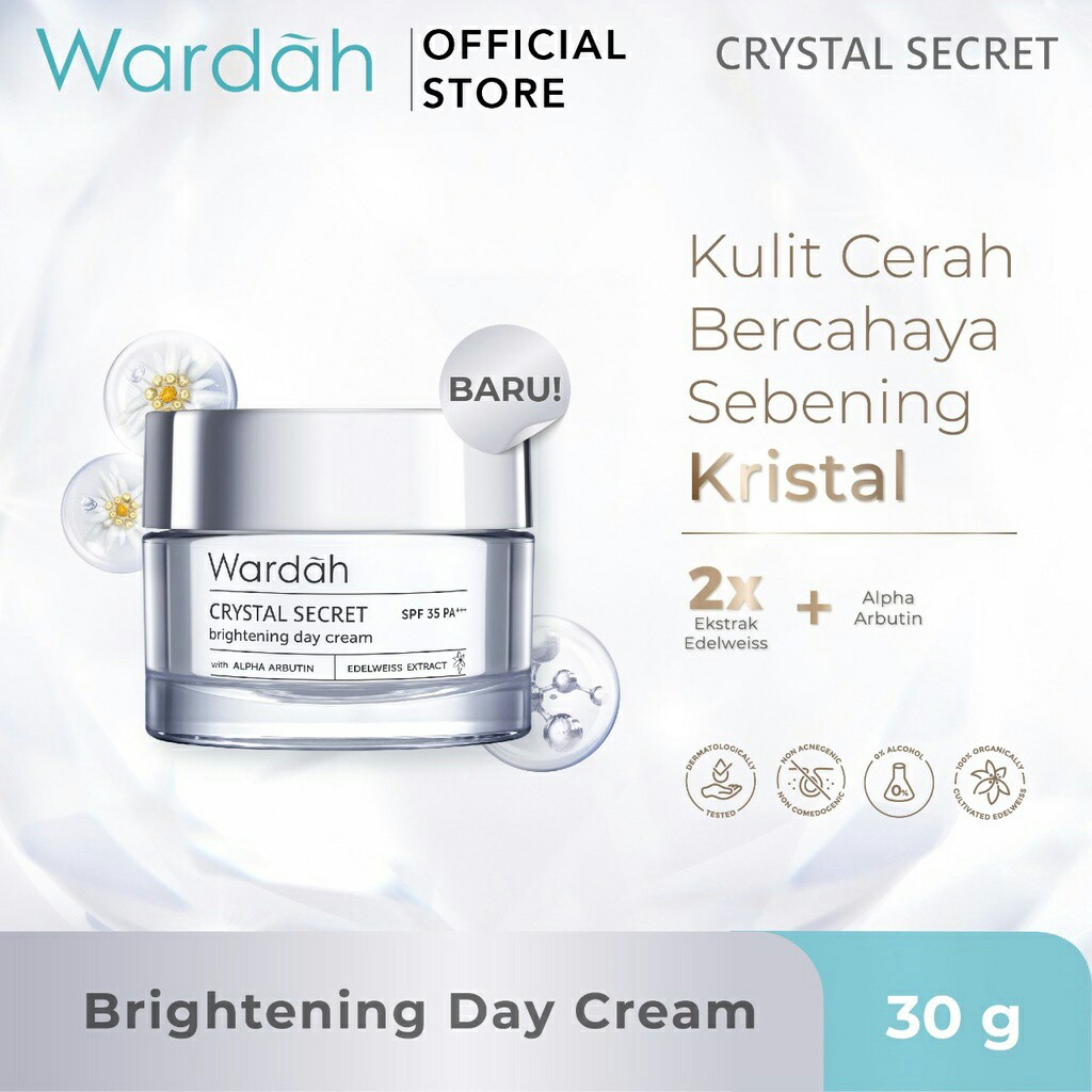 Wardah Crystal Secret Paket Brightening Day Cream + Night Cream 30 g 2