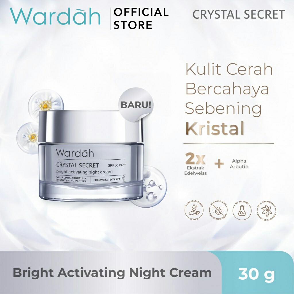 Wardah Crystal Secret Paket Brightening Day Cream + Night Cream 30 g 3