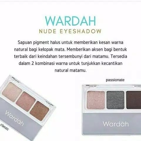 Wardah Eyeshadow Nude EyeXpert Classic dan Passionate Eye Shadow BPOM  2