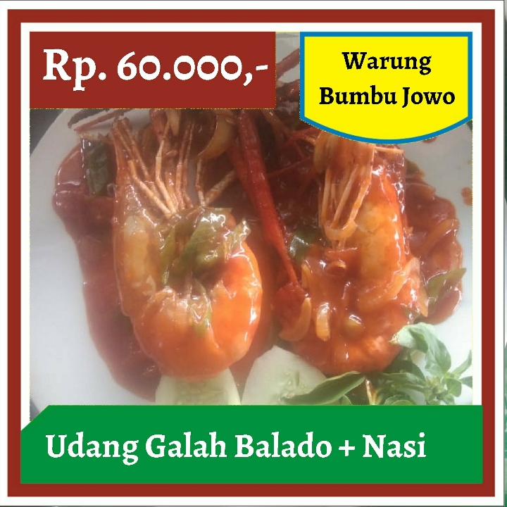 Warung Bumbu Jowo-Udang Galah Balado dan Nasi