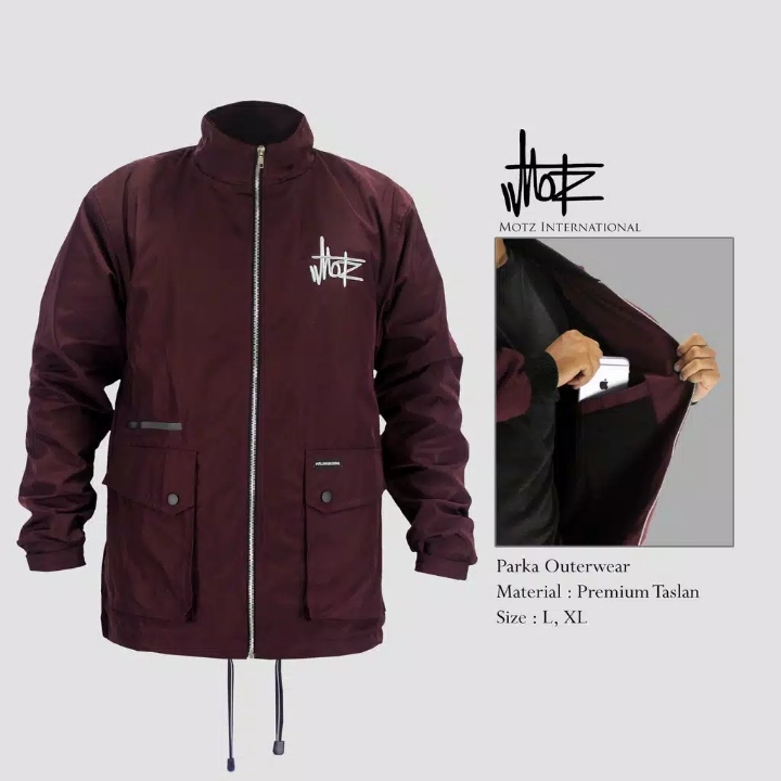 Wateeproof Jacket Parka Outwear MAROON Original By Motz