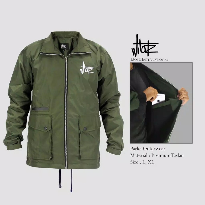Waterproof Jacket Parka Outwear GREEN ARMY Original By Motz