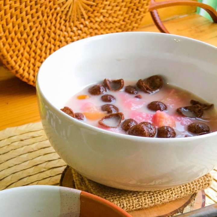 Wedang Roti Susu Mawar 