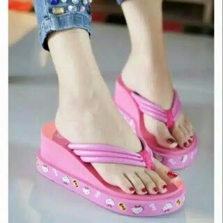 Wedges Kitty Pink