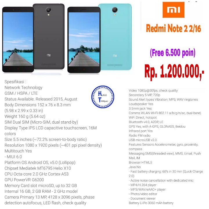 XIAOMI REDMI NOTE 2