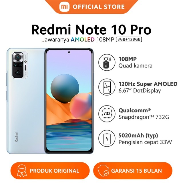 Xiaomi Redmi Note 10 Pro 8GB128GB AMOLED 667 108MP Quad Kamera