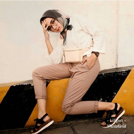 Zara basic pants Cream muda 