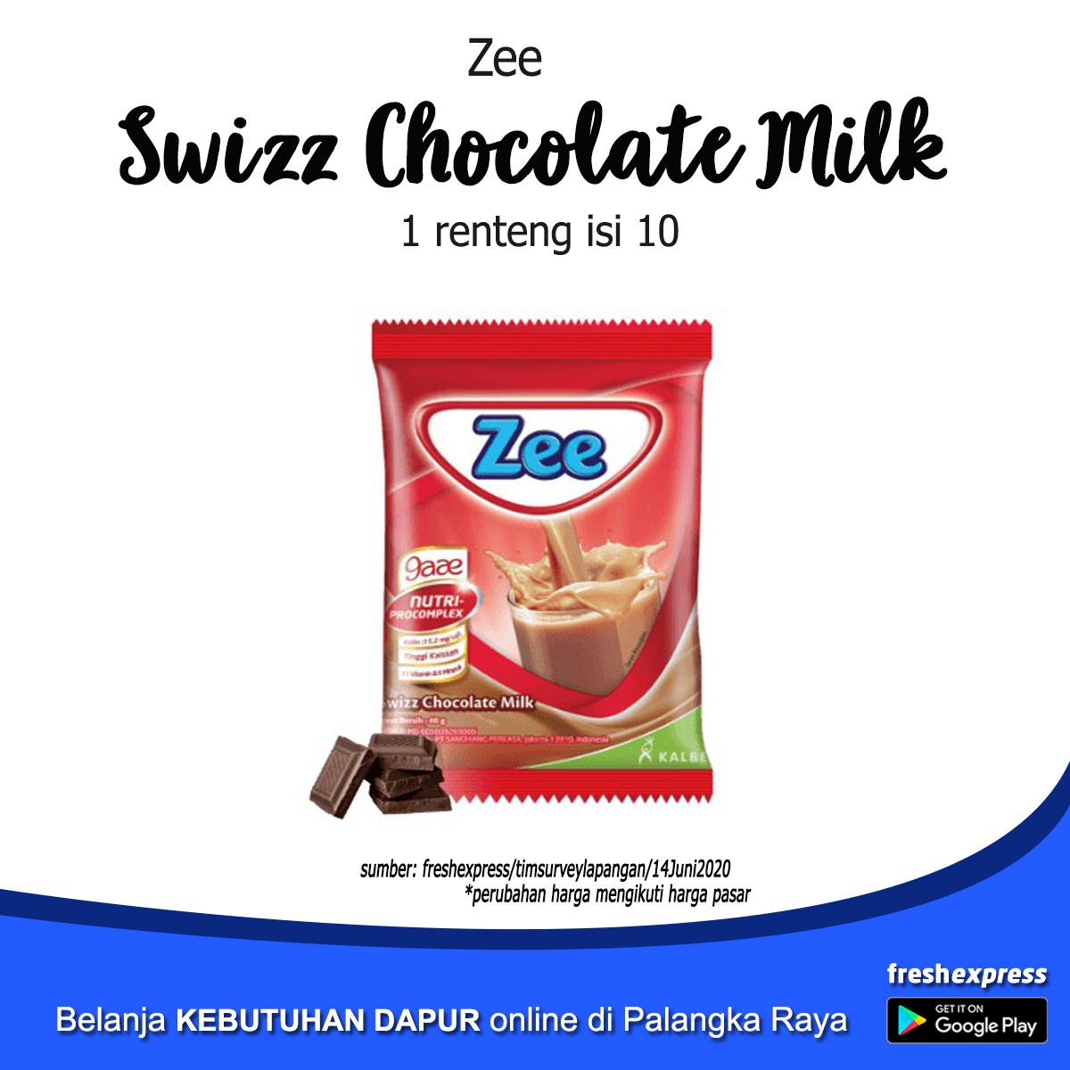 Zee Swizz Chocolate Milk Isi 10