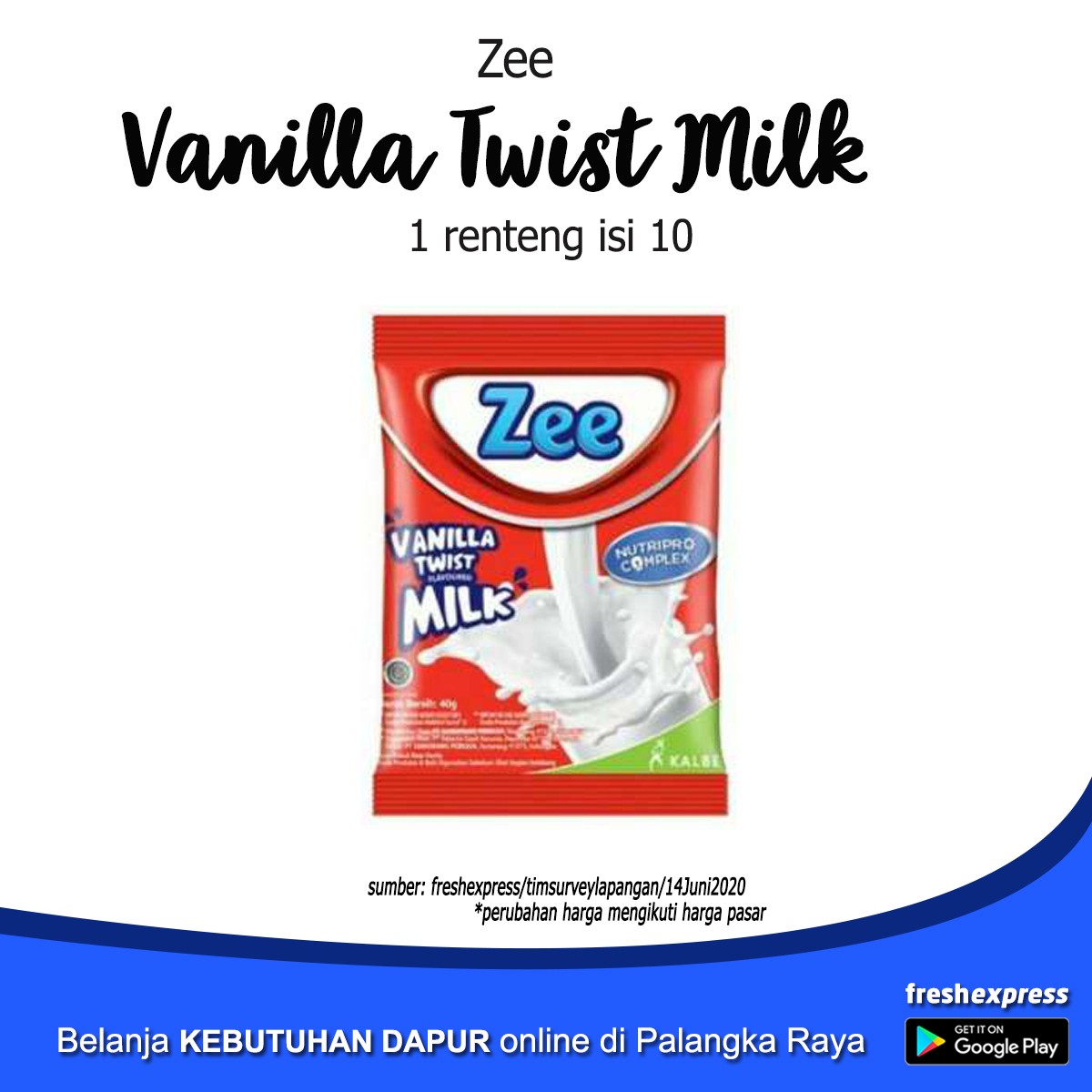 Zee Vanila Twist Milk Isi 10
