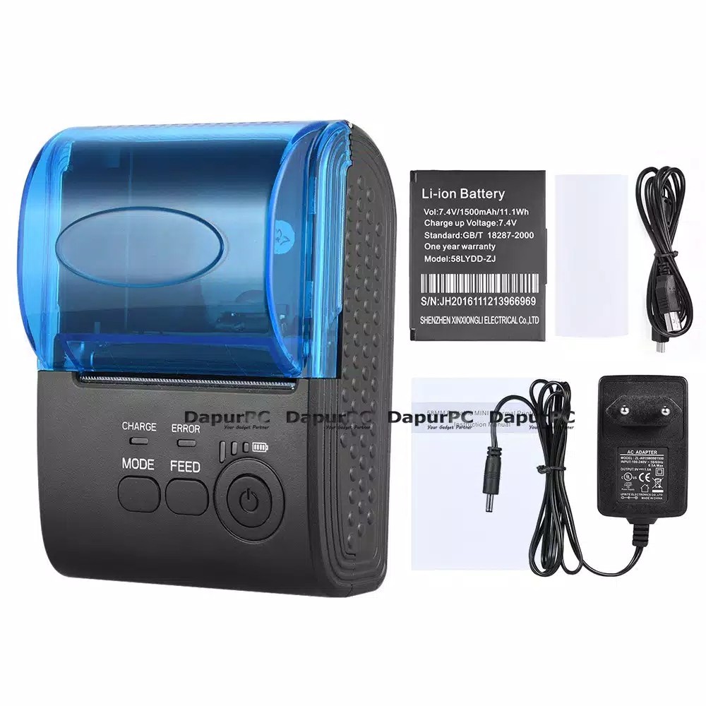 Zjiang 5805 Portable Mini 58mm Bluetooth Thermal Printer Receipt POS F