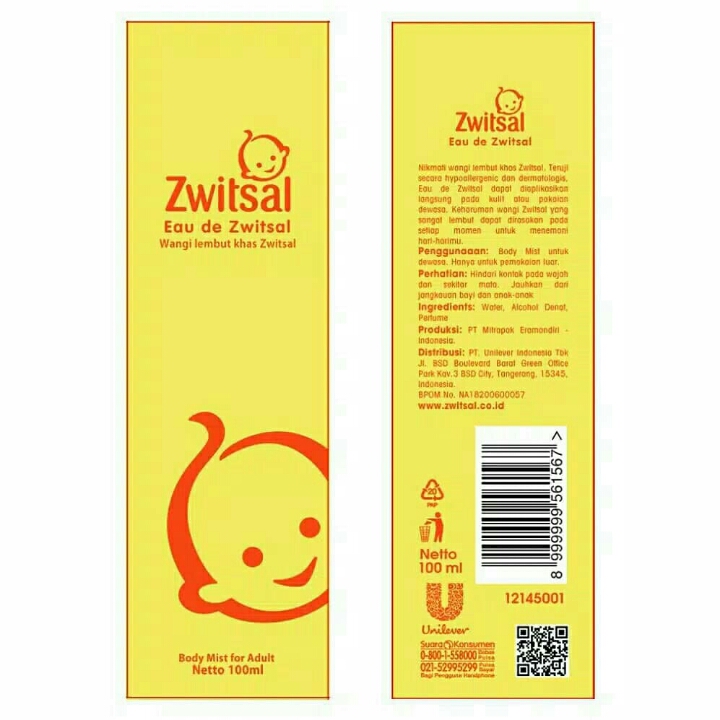 Zwitsal Eau De Toilette Body Mist 100Ml