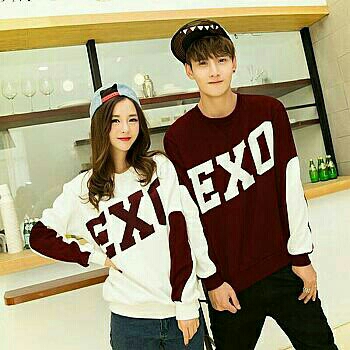 couple exo panjang maroon