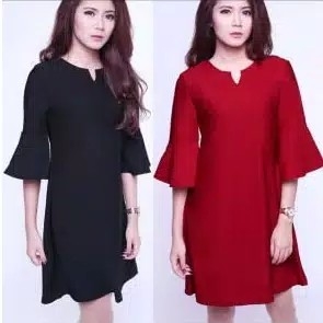 dress TULIP KEY bahan scuba real pic 2