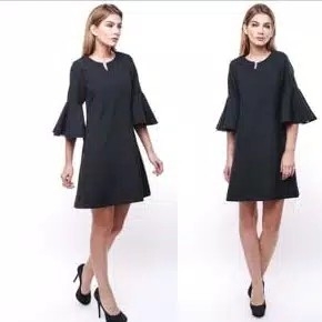 dress TULIP KEY bahan scuba real pic 3