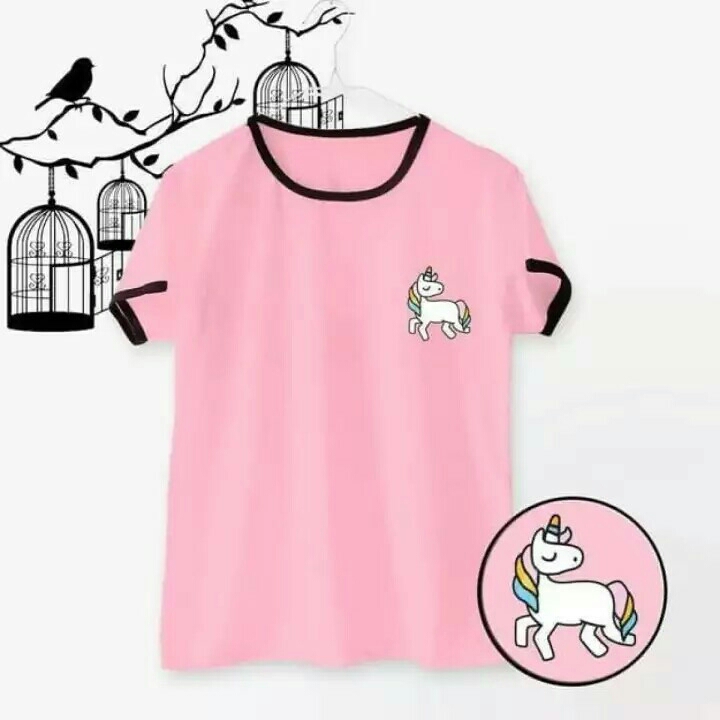 Baju Ringer Tee Unicorn Baju Wanita