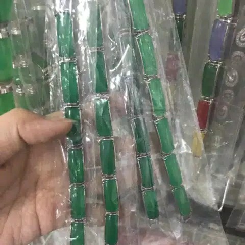 gelang giok asli 2 ukuran  lapis emas 18 karat 4