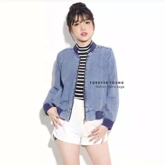 jaket bomber jeans ZASKIA fit to XL LD 100