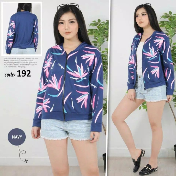 jaket bomber wanita  yenho 4 warna sablon fit to L